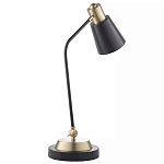 Настольная лампа с наклонным корпусом и подвижным плафоном в сочетании золотистого и чёрного цвета Work Surface Light варинант исполнения - 3 | Loft Concept в Брянске
