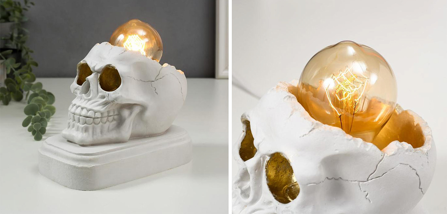 Настольная лампа White Skull Table Lamp Настольная лампа White Skull Table Lamp - Loft-Concept в Брянске