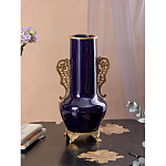 Ваза темно-синяя фарфоровая с бронзовыми ручками и ножками Eden Garden варинант исполнения - 4 | Loft Concept в Брянске