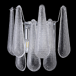 Бра с подвесками из рифленного стекла в форме капель на основании цвета хром Textured Glass варинант исполнения - 4 | Loft Concept в Брянске