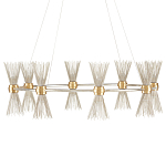 Люстра круглая с фактурными абажурами из тонких металлических палочек Wild Thorns варинант исполнения - 2 | Loft Concept в Брянске