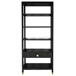 Стеллаж Elsa Dreams Black со стеклянными полками и ящиком варинант исполнения - 7 | Loft Concept в Брянске