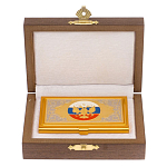 Визитница карманная металлическая с гравюрой Герба России в подарочной коробке Gold Metal Business Card Holders варинант исполнения - 3 | Loft Concept в Брянске