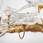 Люстра подвесная с прозрачными стеклянными птичками на ветвях Диаметр 80 см Serip Voa варинант исполнения - 9 | Loft Concept в Брянске