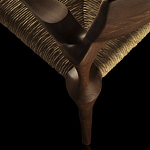 Стул из Ореха с плетеным сидением Kronos Dining Chair Brown варинант исполнения - 4 | Loft Concept в Брянске