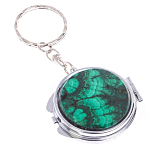 Зеркало брелок карманное двухстороннее из натурального камня Малахит Stone Mirrors варинант исполнения - 4 | Loft Concept в Брянске