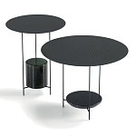 Дизайнерский круглый кофейный стол из металла с мраморным декором PANNA COTTA Coffee Table варинант исполнения - 8 | Loft Concept в Брянске