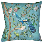 Подушка декоративная с изображением птицы в саду Chinoiserie Peacock in the Garden Cushion варинант исполнения - 1 | Loft Concept в Брянске