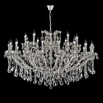 Люстра подвесная двухъярусная с 30-ю лампочками и прозрачными хрустальными подвесками на хромированном основании Crystal lamps варинант исполнения - 2 | Loft Concept в Брянске