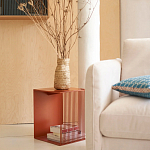 Оранжевый приставной стол из металла Lattice варинант исполнения - 7 | Loft Concept в Брянске