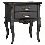 Тумба прикроватная черная из массива бука в стиле прованс Black Provence варинант исполнения - 3 | Loft Concept в Брянске