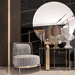 Настольная лампа с цилиндрическим абажуром из коричневой ткани и золотыми трубочками Brown Aura варинант исполнения - 4 | Loft Concept в Брянске