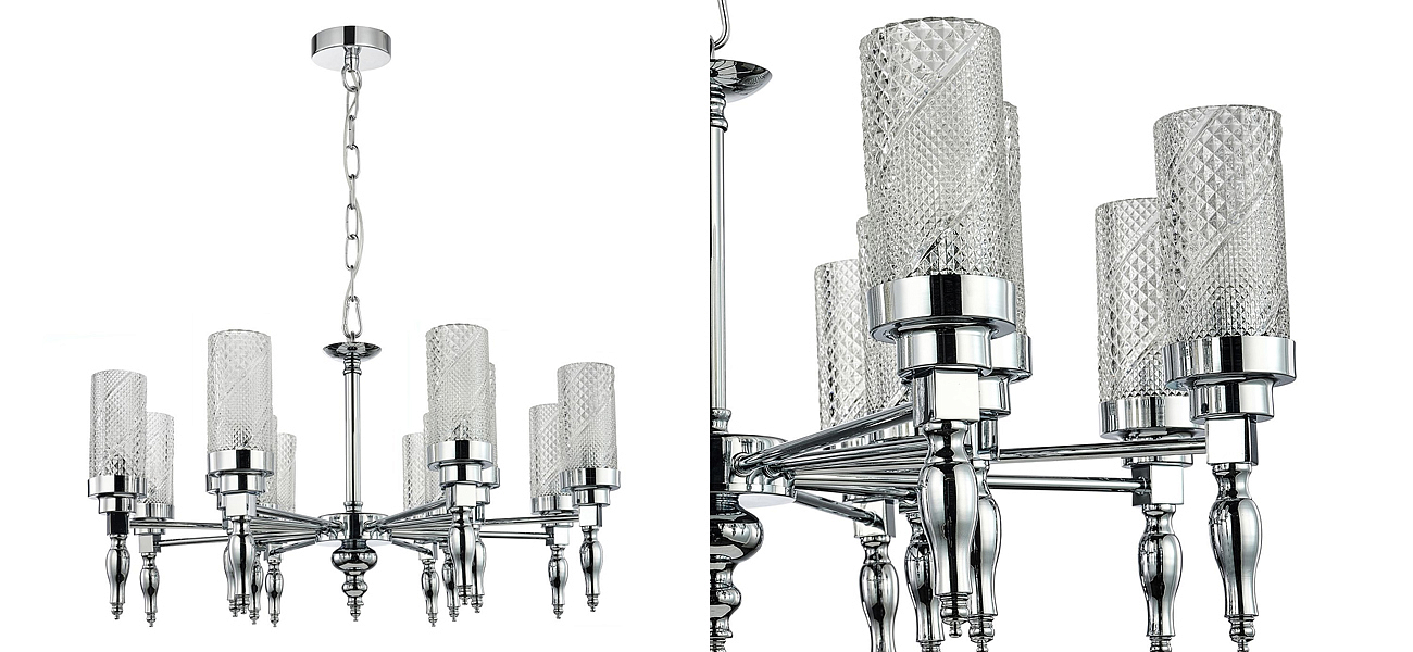 Люстра цвета хром Balusters D70 см Люстра цвета хром Balusters D70 см - Loft-Concept в Брянске