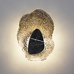 Бра с волнообразным стеклянным плафоном и вставкой из мрамора Liquid Stone варинант исполнения - 13 | Loft Concept в Брянске