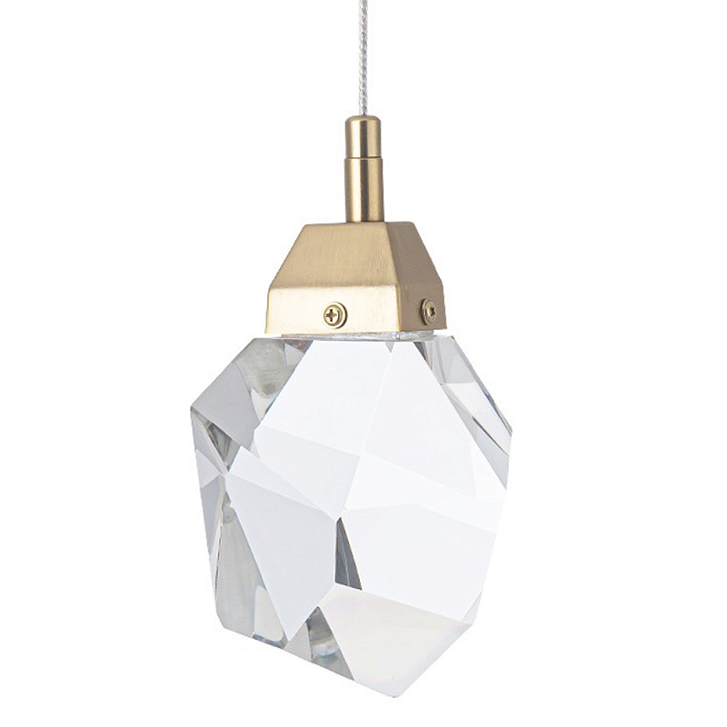 Подвесной светильник с хрустальным плафоном Esme Crystal Brass Hanging lamp Прозрачный Латунь Подвесной светильник с хрустальным плафоном Esme Crystal Brass Hanging lamp Прозрачный Латунь в Брянске | Loft Concept