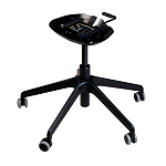 Стул с мягкой синей обивкой из велюра и подъемно-поворотным механизмом на черных колесиках Harper Blue варинант исполнения - 4 | Loft Concept в Брянске