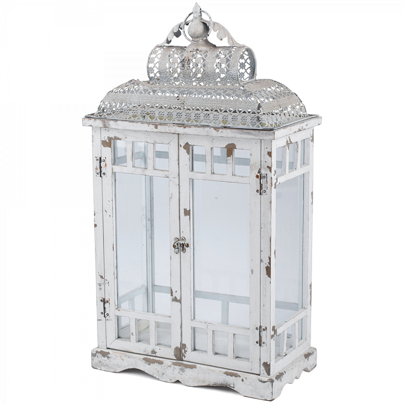 Подсвечник Provence Arbor Белый винтажная патина Прозрачное Стекло Подсвечник Provence Arbor Белый винтажная патина Прозрачное Стекло в Брянске | Loft Concept