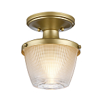 Потолочный светильник для ванных комнат с плафоном из прессованного фактурного стекла Quoizel варинант исполнения - 6 | Loft Concept в Брянске