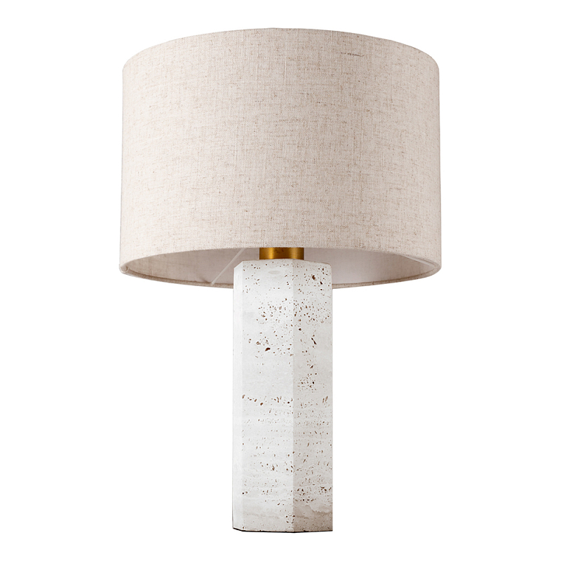 Настольная лампа Stone Table Lamp Prism Белый Бежевый Латунь в Брянске | Loft Concept 