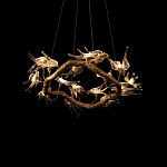 Люстра подвесная с прозрачными стеклянными птичками на ветвях Диаметр 80 см Serip Voa варинант исполнения - 8 | Loft Concept в Брянске