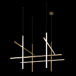 Люстра с 8-ю пересекающимися цилиндрическими плафонами на тонких тросах Trumpet tube варинант исполнения - 3 | Loft Concept в Брянске