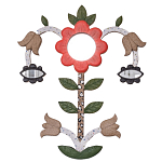 Зеркало-цветок из картона в русском стиле варинант исполнения - 1 | Loft Concept в Брянске