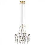 Люстра подвесная из металла с хрустальными подвесками прозрачного цвета Quasar 41 варинант исполнения - 2 | Loft Concept в Брянске