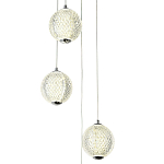 Каскадная люстра с 5-ю плафонами из акрила в виде шара Felice Chandelier Chrome варинант исполнения - 2 | Loft Concept в Брянске