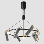 Люстра круглая с 9-ю цилиндрическими плафонами на магнитном креплении Bronze Concert варинант исполнения - 5 | Loft Concept в Брянске