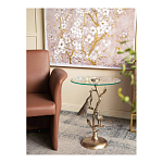 Столик с круглой стеклянной столешницей и корпусом в виде двух павлинов на ветке Table Two Peacocks варинант исполнения - 7 | Loft Concept в Брянске