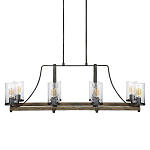 Люстра подвесная с восемью прозрачными стеклянными цилиндрическими плафонами в стиле лофт Feiss варинант исполнения - 1 | Loft Concept в Брянске