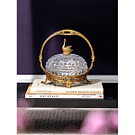 Конфетница из прозрачного рельефного стекла с ручкой и фигуркой лебедя Eden Garden варинант исполнения - 4 | Loft Concept в Брянске