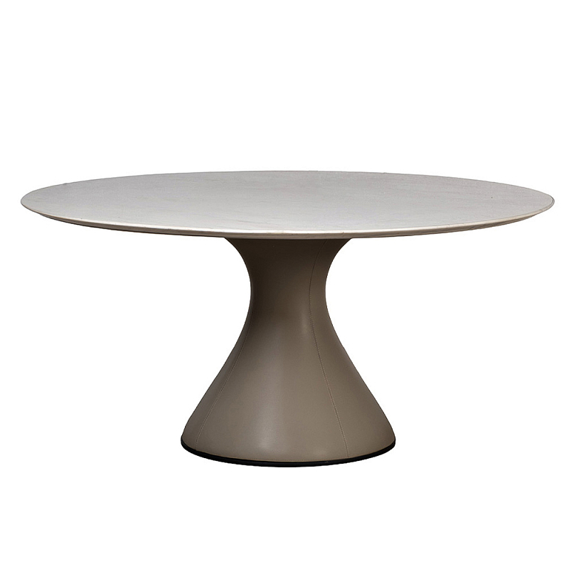 Стол обеденный круглый мраморный на бежевом основании Valedmir  в Брянске | Loft Concept 