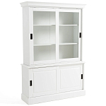 Витрина с раздвижными дверцами Wells Glass Showcase White варинант исполнения - 3 | Loft Concept в Брянске