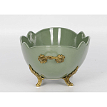 Чаша зеленого цвета из фарфора с волнообразным краем Eden Garden porcelain and bronze варинант исполнения - 2 | Loft Concept в Брянске