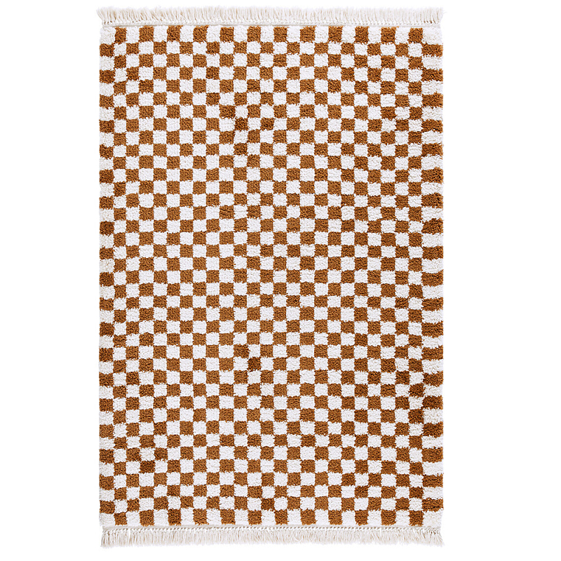 Ковер с шахматным принтом Chess Layout Коньяк Ковер с шахматным принтом Chess Layout Коньяк в Брянске | Loft Concept