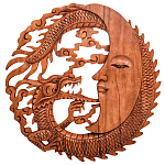 Панно из дерева дракон и луна Panel With Animals варинант исполнения - 1 | Loft Concept в Брянске