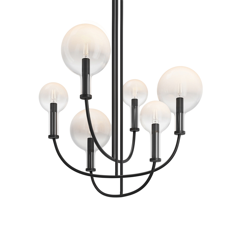 Люстра подвесная Status E14x6 Черный Прозрачное Стекло в Брянске | Loft Concept 