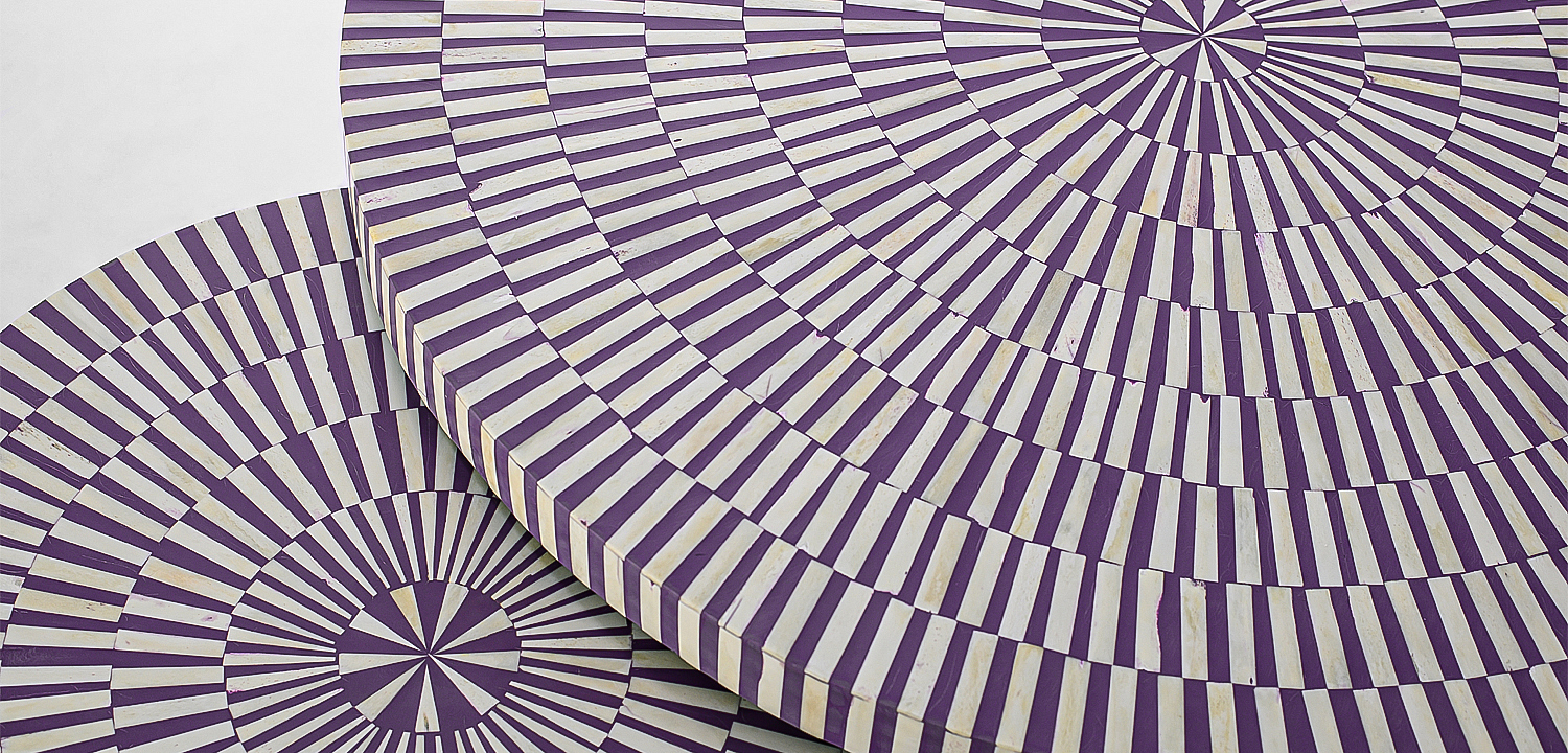 Комплект столиков Bone Inlay Round Violet Комплект столиков Bone Inlay Round Violet - Loft-Concept в Брянске