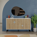 Комод с 3-мя дверцами и выдвижным ящиком цвета светлый дуб SPARK CONSOLE WHITE варинант исполнения - 1 | Loft Concept в Брянске