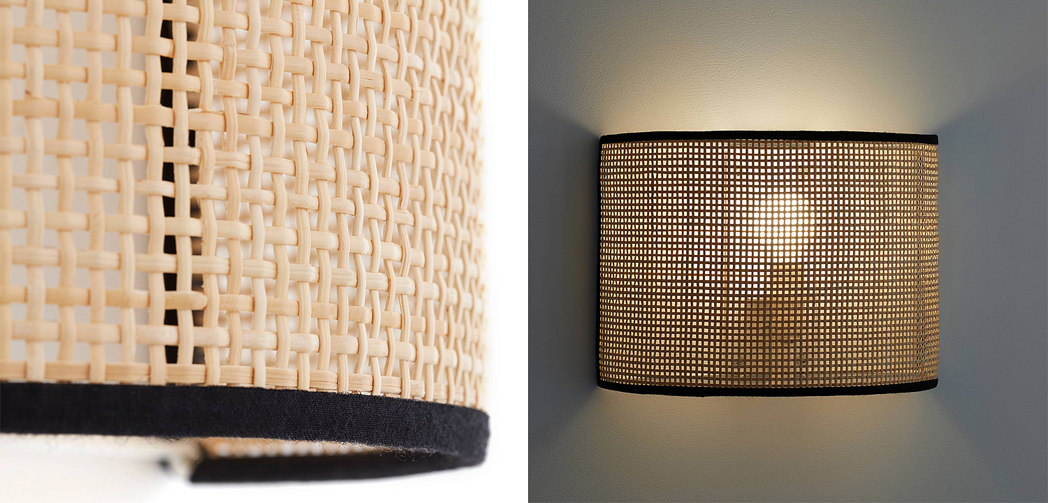 Бра Ottar Wicker Bamboo Cane beige black Бра Ottar Wicker Bamboo Cane beige black - Loft-Concept в Брянске