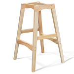 Барный стул со спинкой на 4-х деревянных ножках Оранжевый Велюр Ava Charm варинант исполнения - 4 | Loft Concept в Брянске