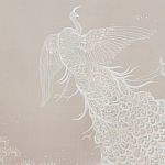 Обои ручная роспись в стиле Арт-деко Whistler Peacocks Special Colourway on Almost Mauve dyed silk варинант исполнения - 1 | Loft Concept в Брянске