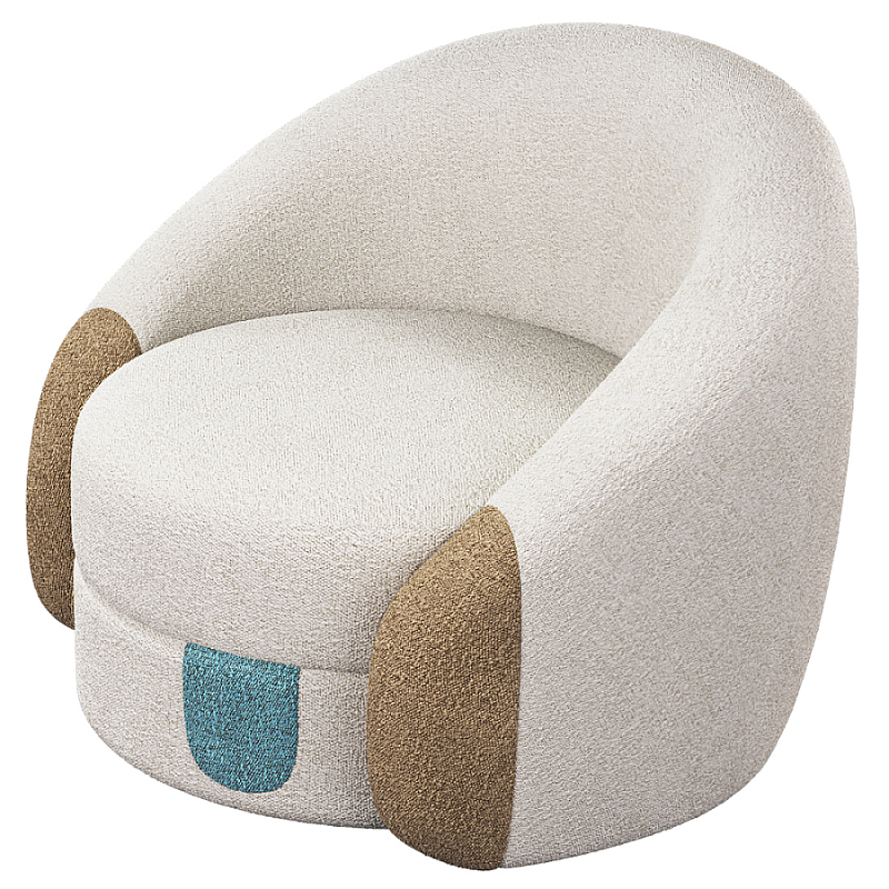 Дизайнерское Кресло Undina Молочный Песочный Голубой в Брянске | Loft Concept 