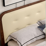 Кровать двуспальная с каркасом из дерева и мягким изголовьем Moon Walnut Bed варинант исполнения - 3 | Loft Concept в Брянске