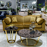 Стол журнальный коричневый на золотом основании Symphony of the Earth варинант исполнения - 3 | Loft Concept в Брянске