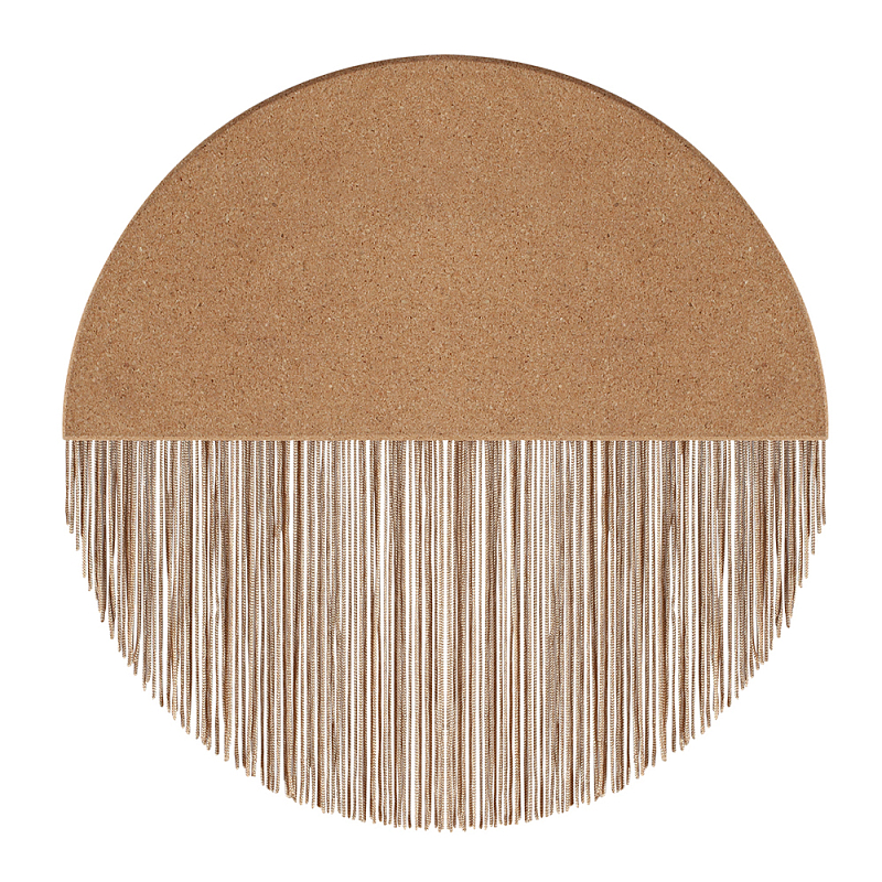 Бра круглое натуральная пробка с бахромой Natural Cork Бежевый в Брянске | Loft Concept 