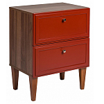 Тумба прикроватная красная из массива бука с 2-мя ящиками Wenge Light варинант исполнения - 1 | Loft Concept в Брянске