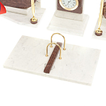 Настольный письменный набор из мрамора и лемезита с гербом и флагом России Marble Accessory варинант исполнения - 4 | Loft Concept в Брянске