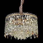 Люстра круглая с хрустальными подвесками на золотистом каркасе Roul Crystal Light варинант исполнения - 1 | Loft Concept в Брянске